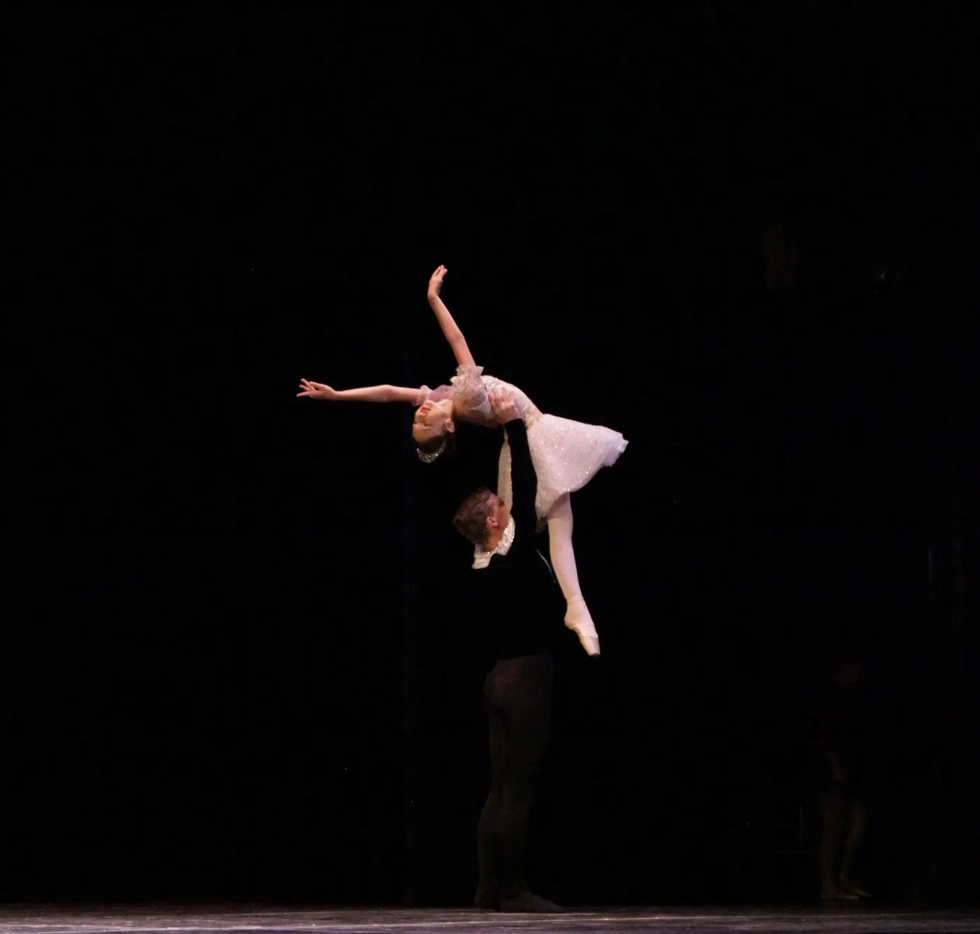 A classical pas de deux performed on stage by Farber Ballet students, Brighton Beach, Brooklyn
